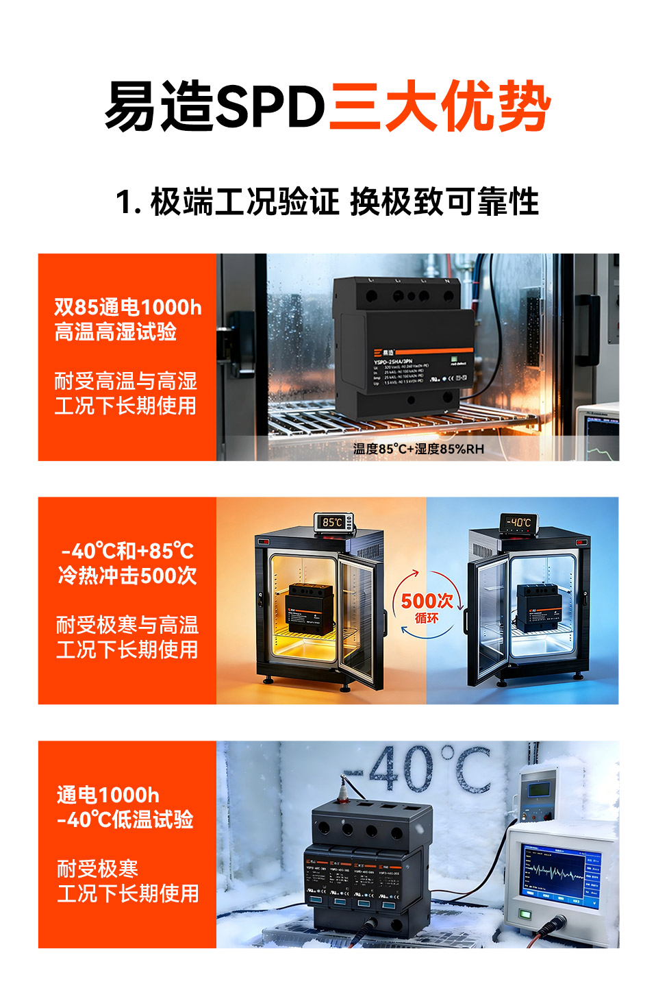 易造60kA二级浪涌保护器适用于高温高湿高海拔地区