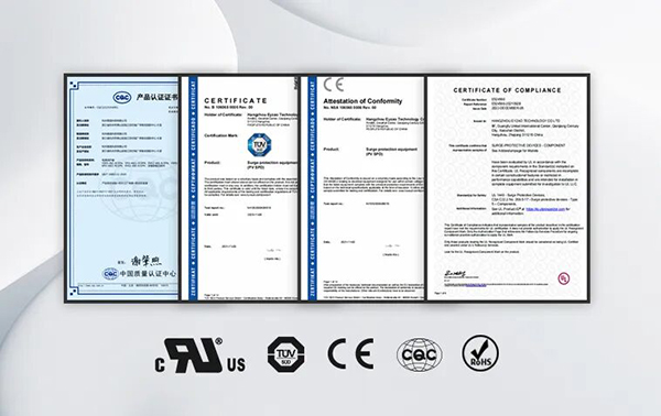 易造YSPD-80B-385-R/3PN持有TUV、CE、CQC三项认证，可满足不同项目的认证准入要求。
