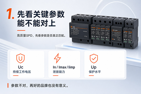 Uc、Up、In、Imax、Iimp分别是什么意思？浪涌保护器参数怎么选？，Uc、In、Imax、Iimp与Up关键参数说明图
